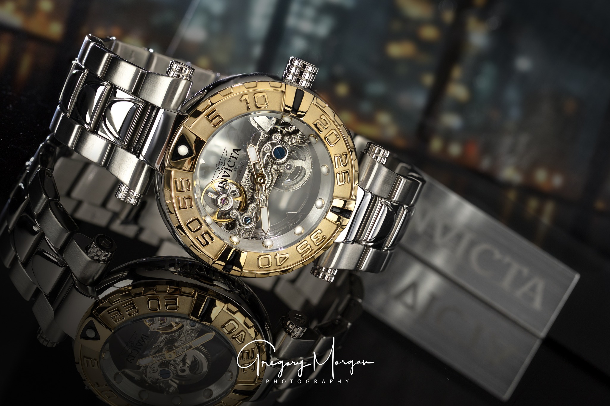 Invicta Subaqua 47mm Yellow Bezel Stainless Steel Band Automatic 
