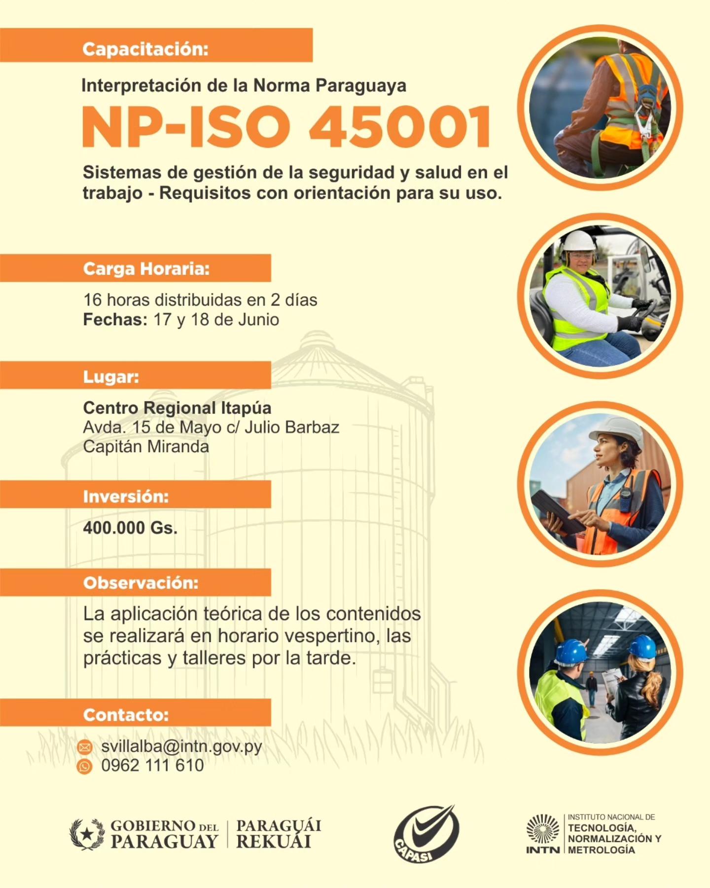 #Atención | Itapúa 👷Capacitación: Interpretación de la Norma Paraguaya ...