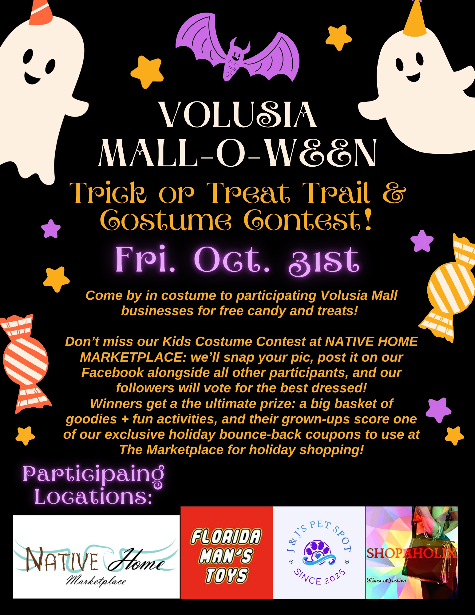 Volusia Mall-O-Ween Trick or Treat Trail and Costume Contest @ Native ...