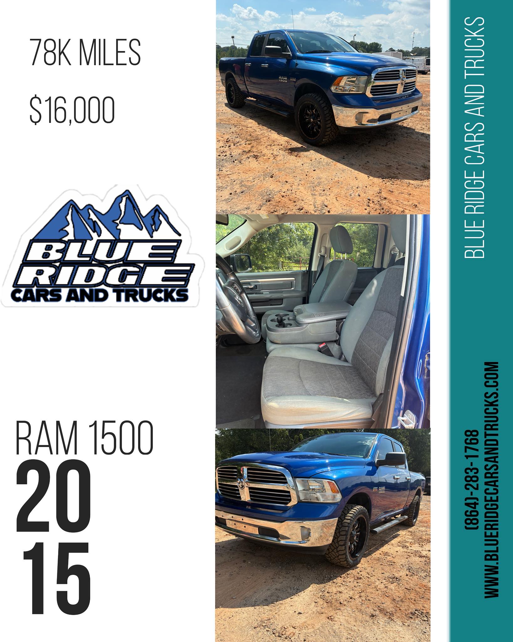 💙 2015 Ram 1500 💙 📍 Only 78k... - Blue Ridge Cars and Trucks | Facebook