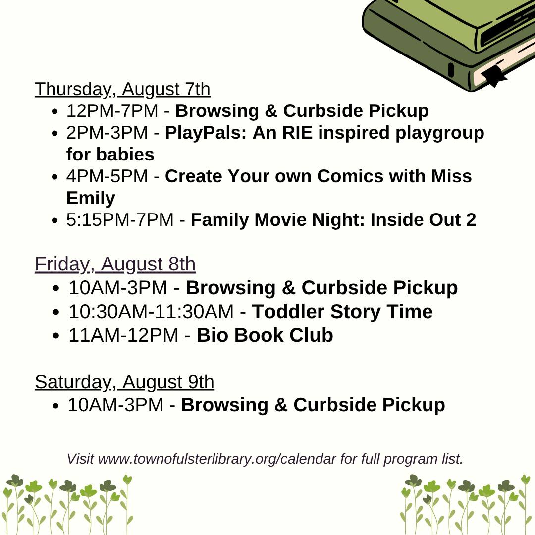 Town of Ulster Public Library - Count me in! Just a reminder to ...