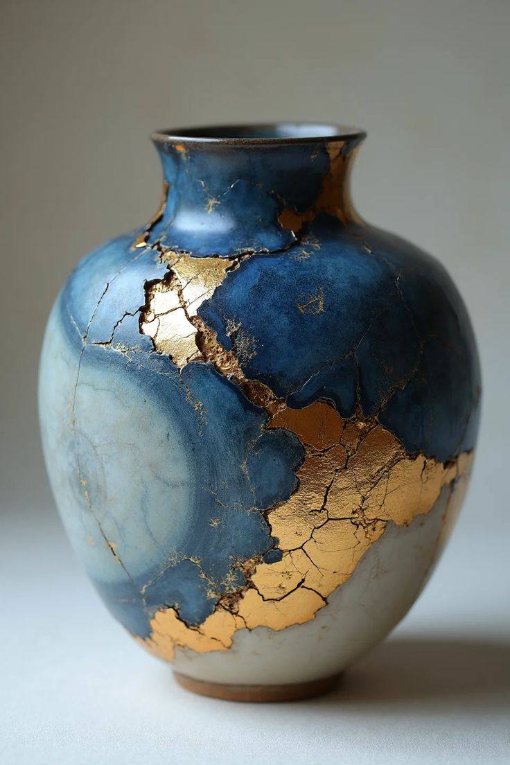 陶器 Kintsugi sarkis 金継ぎ vases 金継ぎアート 嘉祥窯 長崎