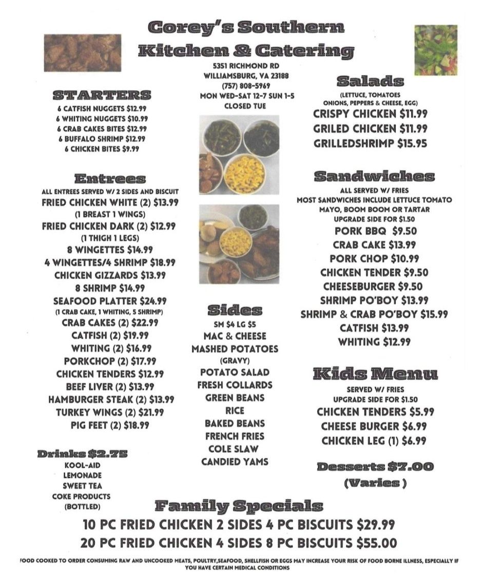 Corey’s Chicken Shack | Williamsburg VA