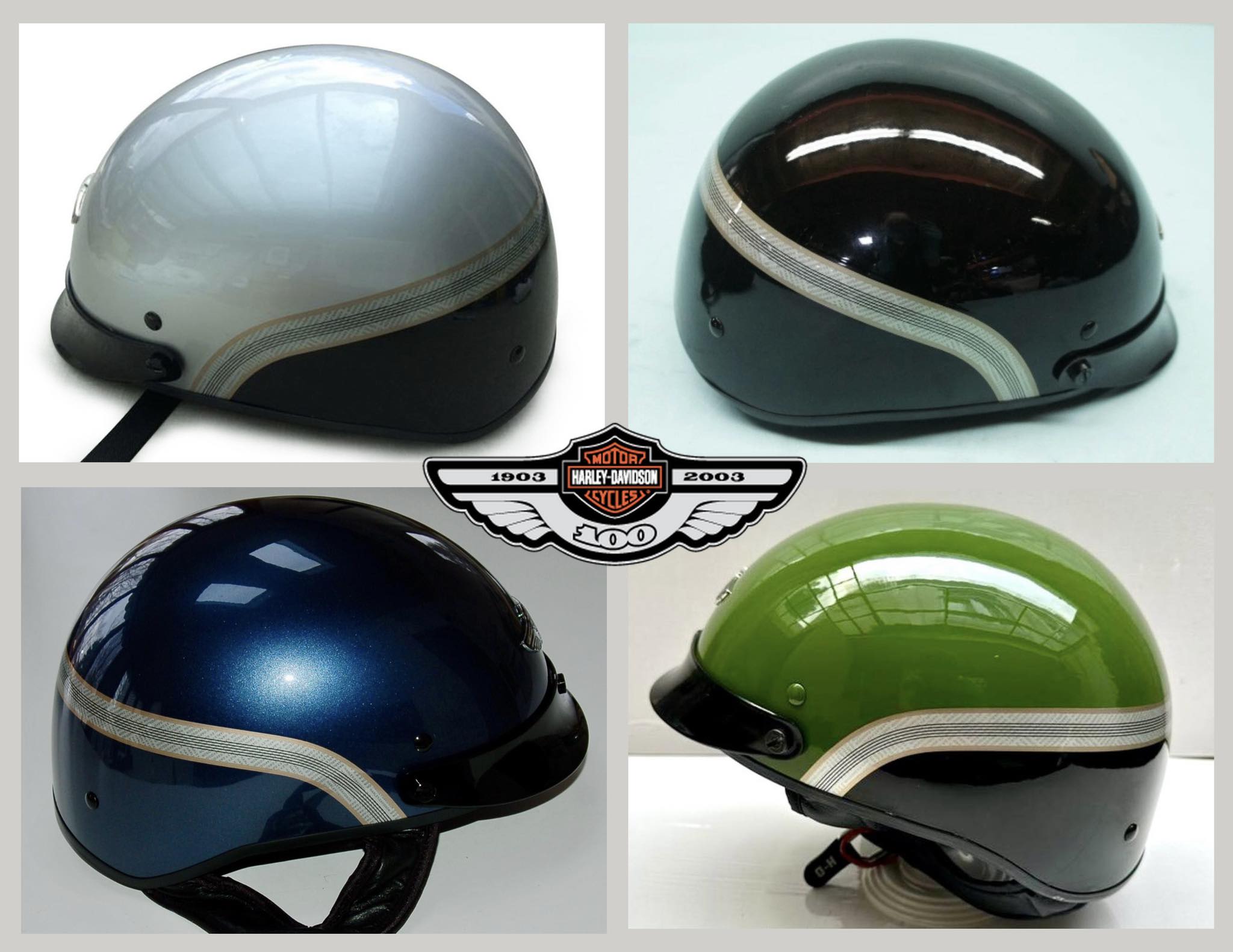 Nice pair of Harley Davidson Helmets and seats, 105 Anniversary