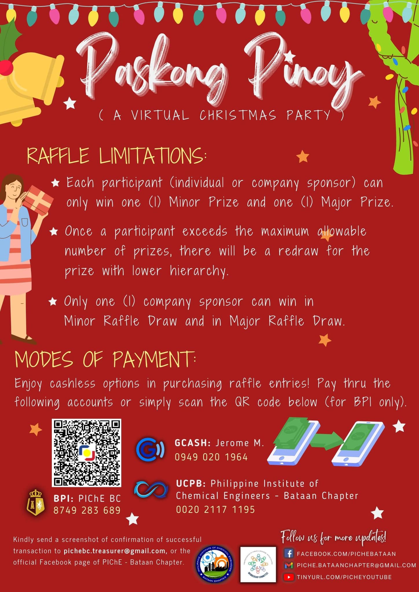PIChE-BC Virtual Christmas Party “Paskong Pinoy” Raffle for a Cause You ...