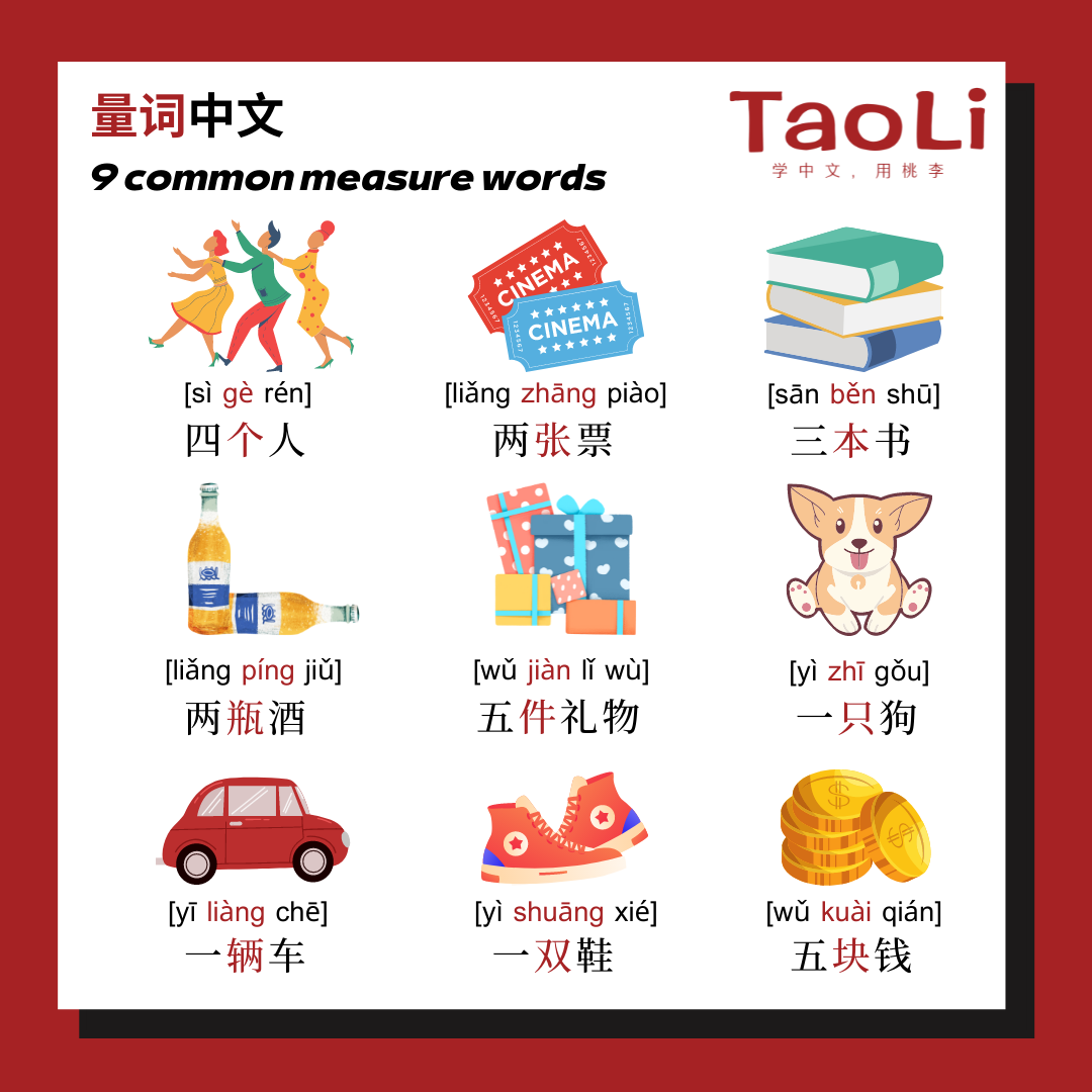 🤓 一张图帮你理解如何使用中文常用量词! 🤩 A picture to... - TaoLi Chinese 桃李中文 | Facebook