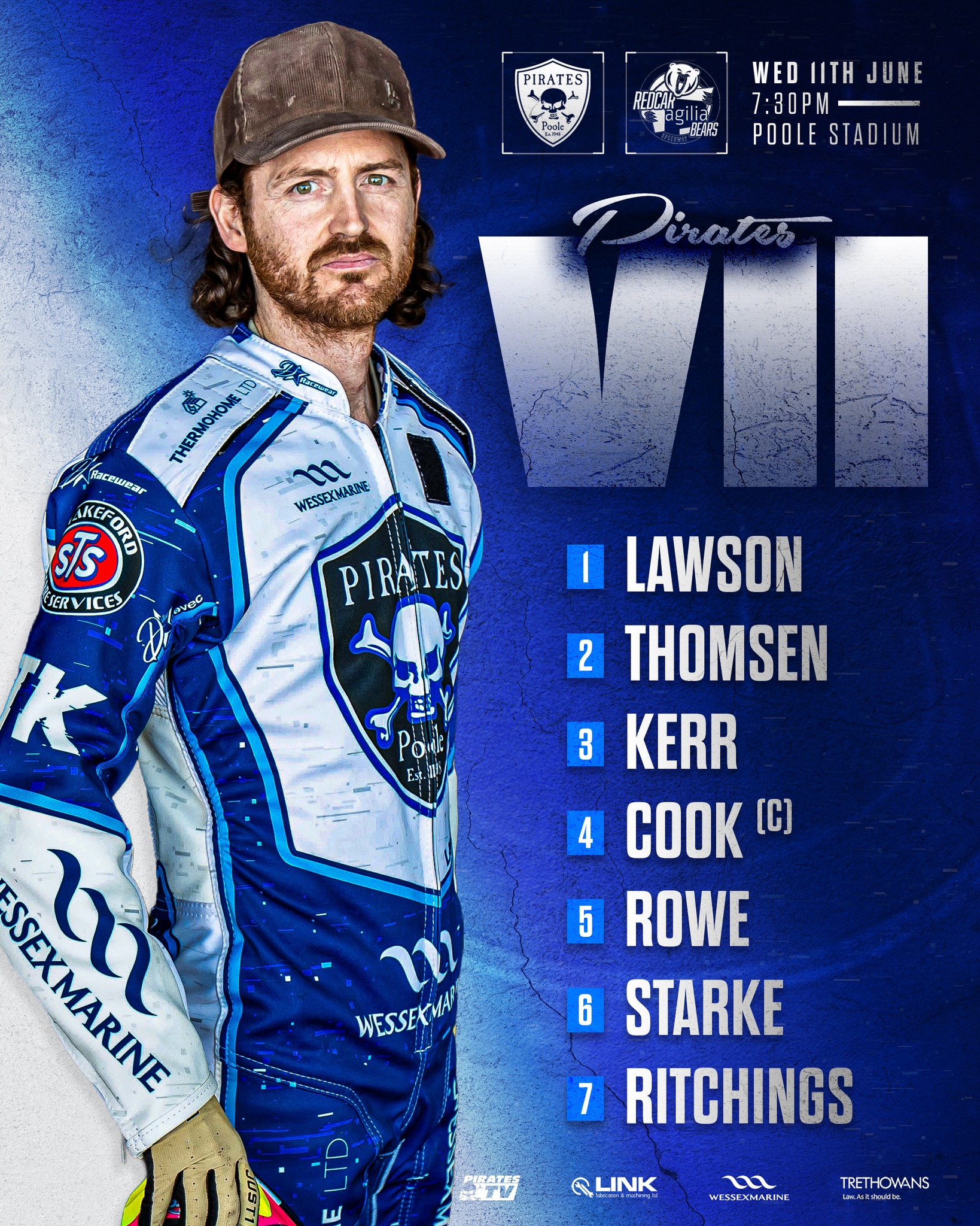 ☠️ PIRATES LINEUP | POOLE v... - Poole Pirates Speedway | Facebook