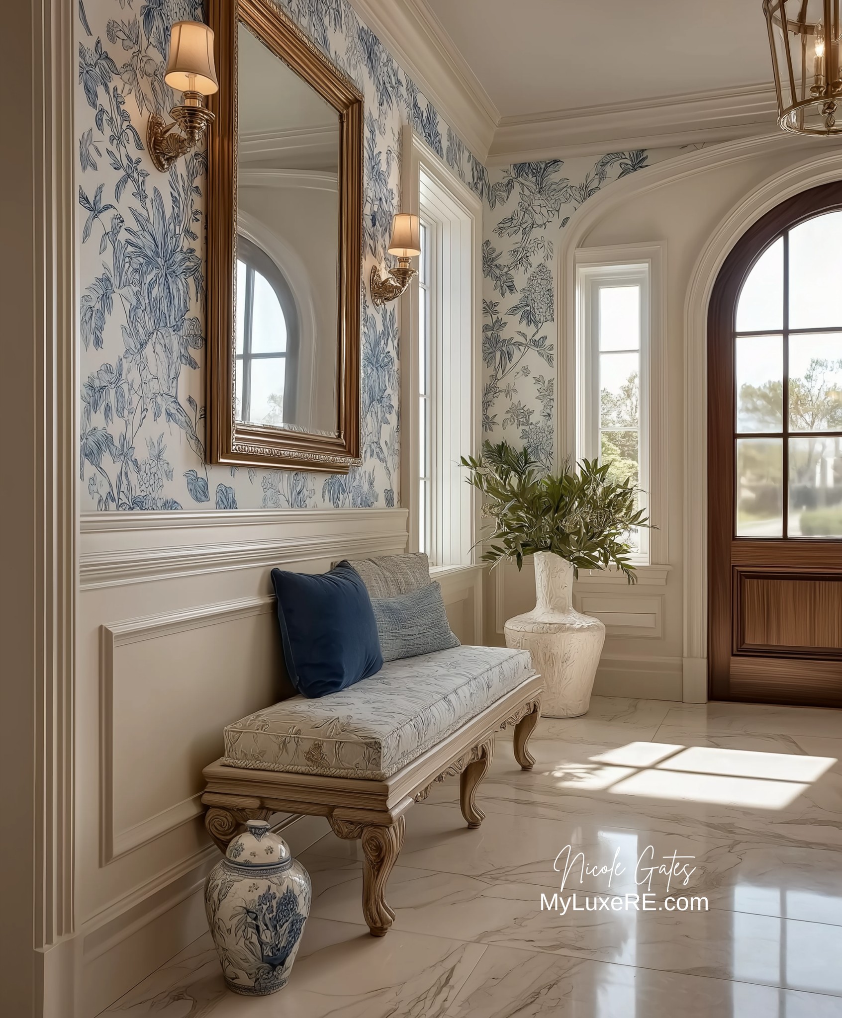 Nicole - Entryway Design | Refined, Bright, and Timeless 🤎🤎 The blue ...