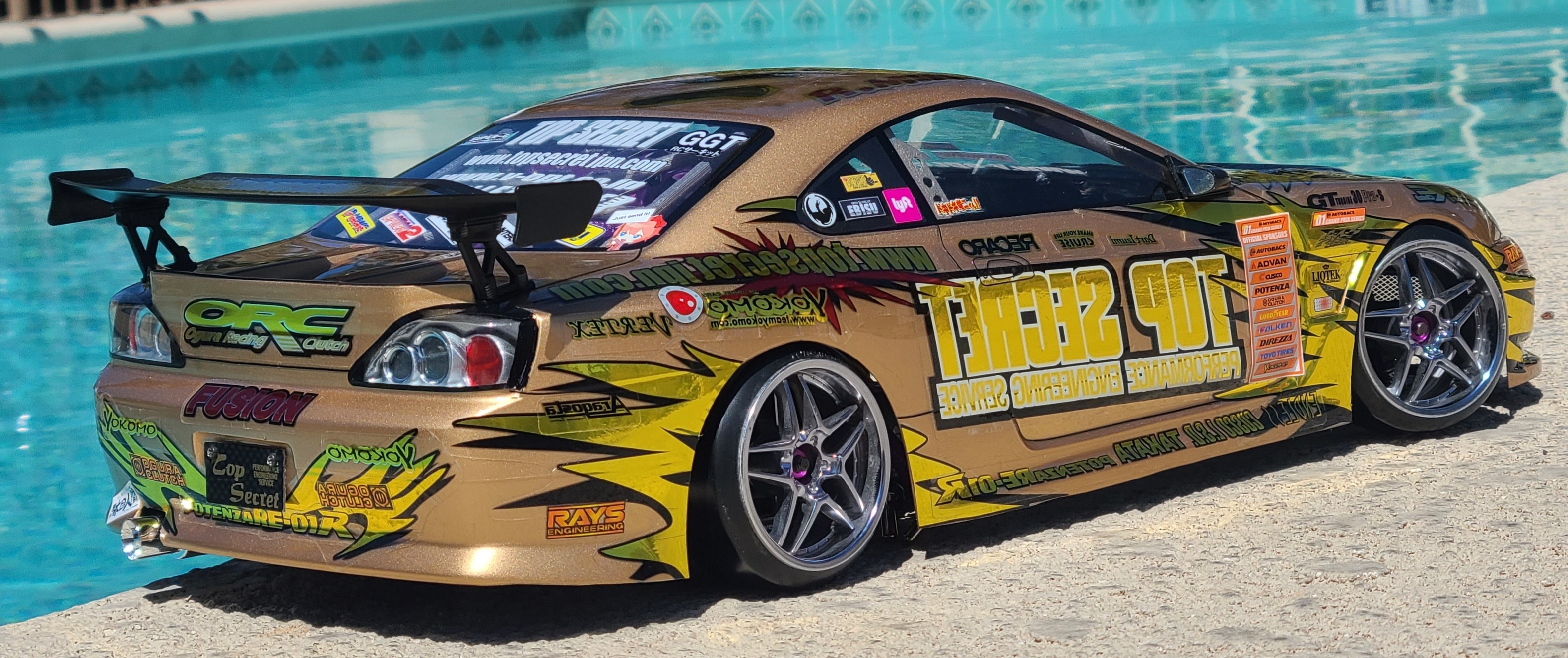 Custom painted Yokomo S15 Silvia RC drift car