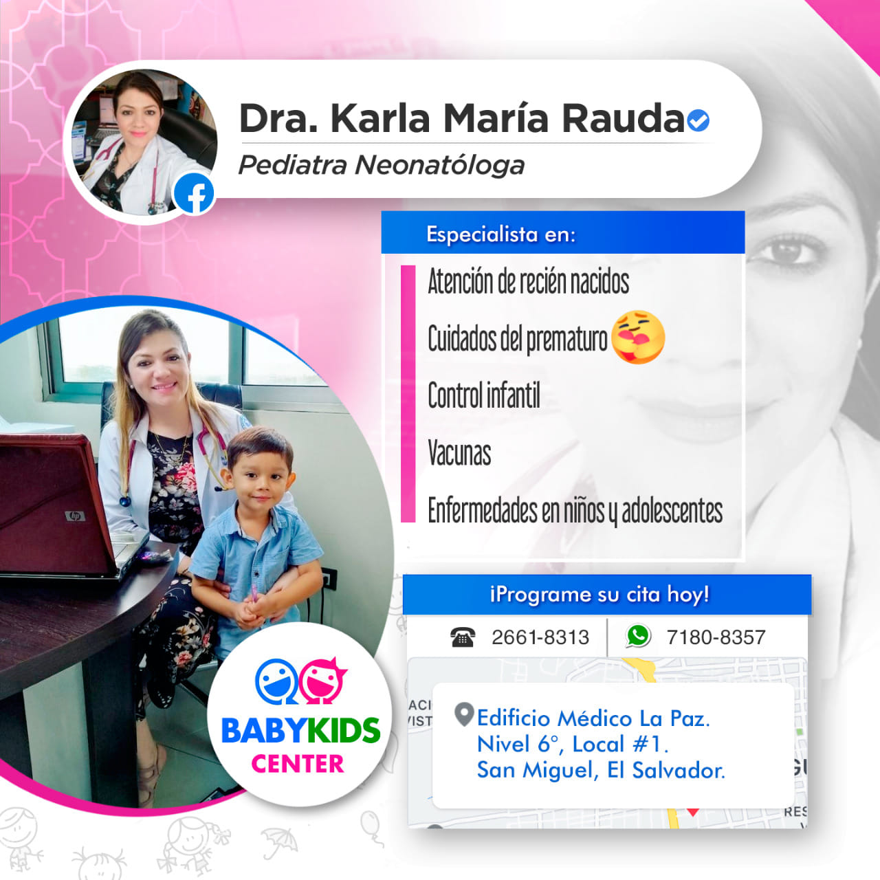 Pediatra Neonatóloga Dra. Karla María Rauda | San Miguel