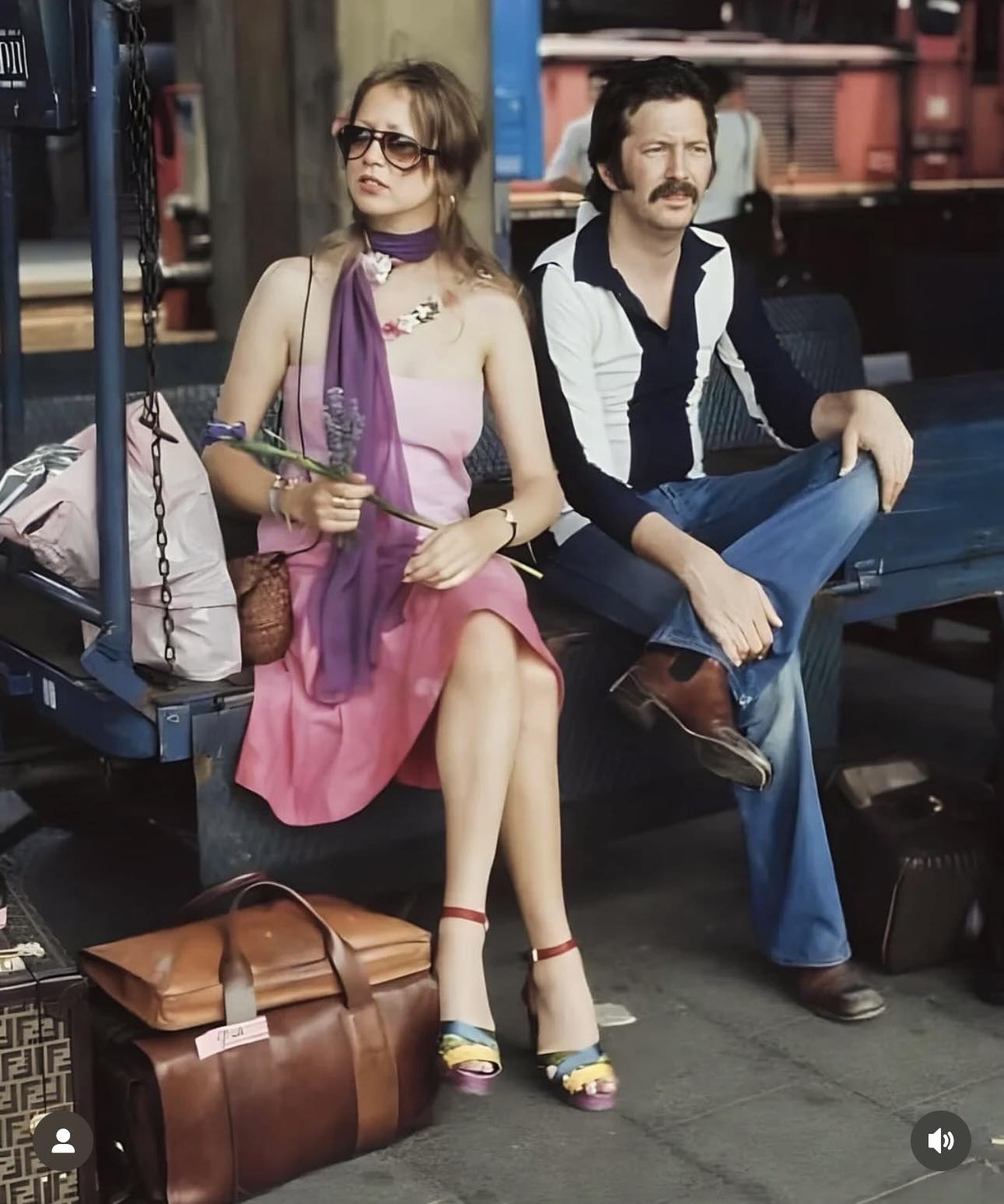 Pattie Boyd & Eric Clapton polaroid, 1970s