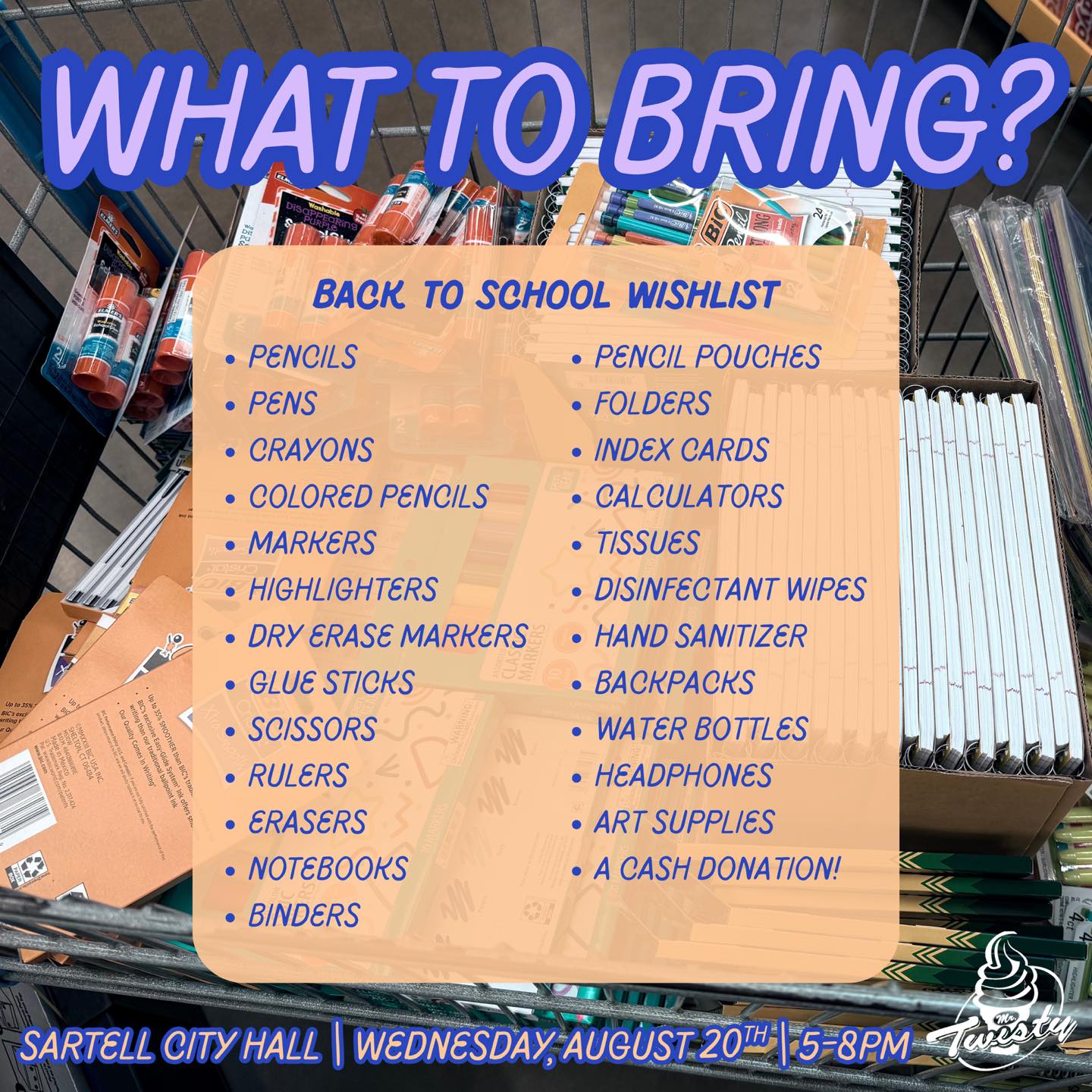 Mr. - ️📚 Not sure what to bring to our School Supply Drive? We’re ...