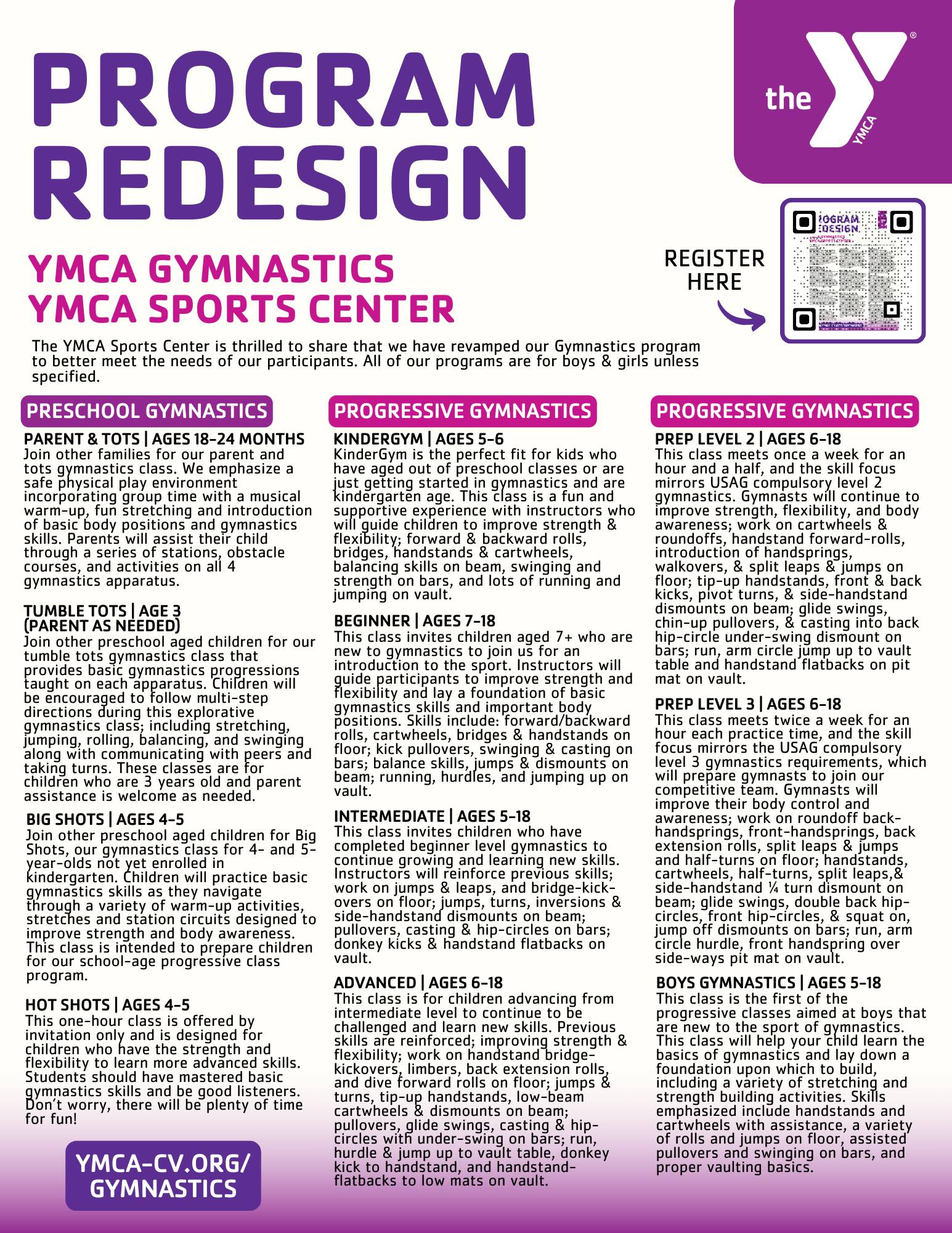 YMCA - 🤸‍♀️We are excited to share that we have revamped our Gymnastics ...