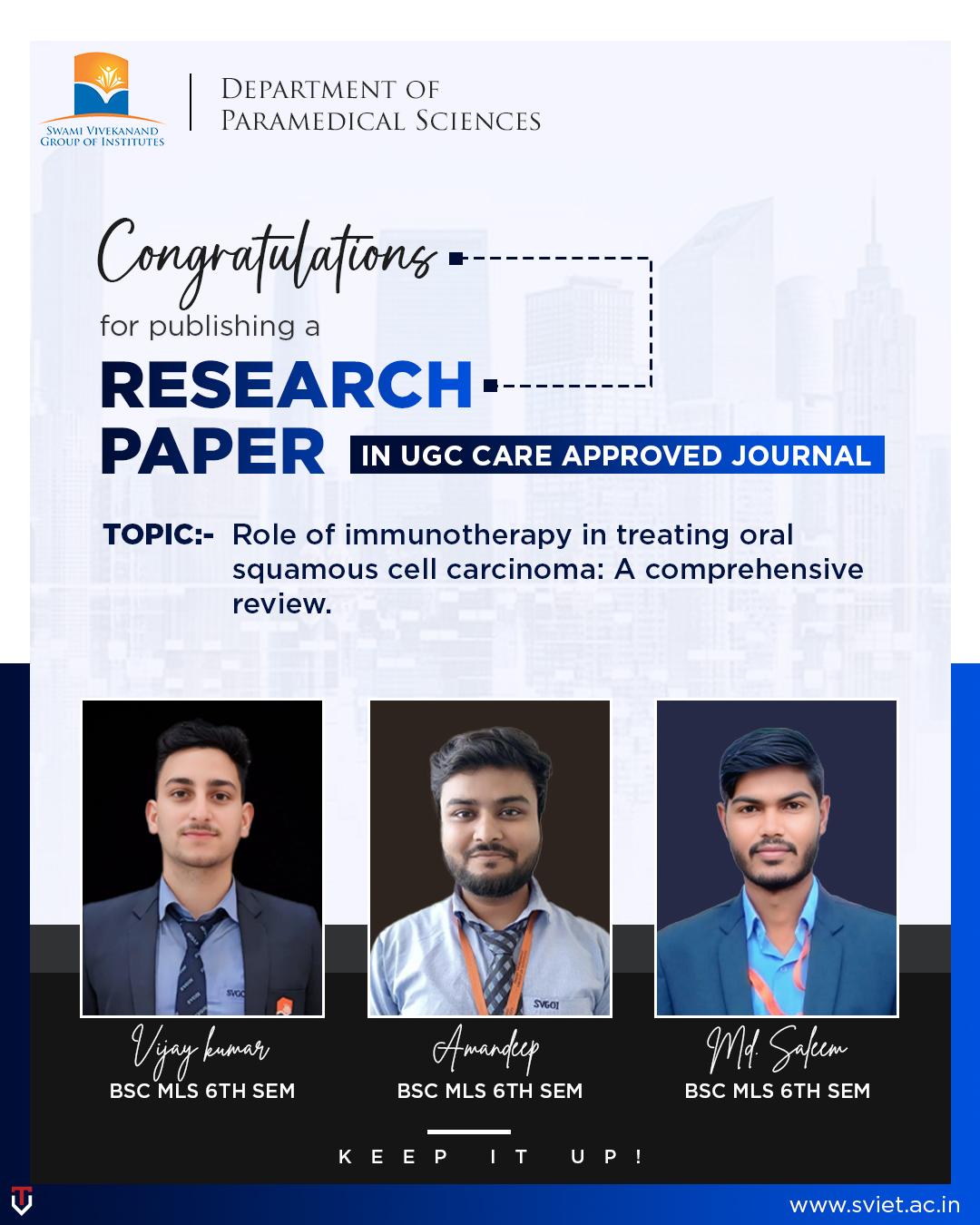 SVIET - Congratulations to Vijay Kumar, Amandeep, and Md.... | Facebook