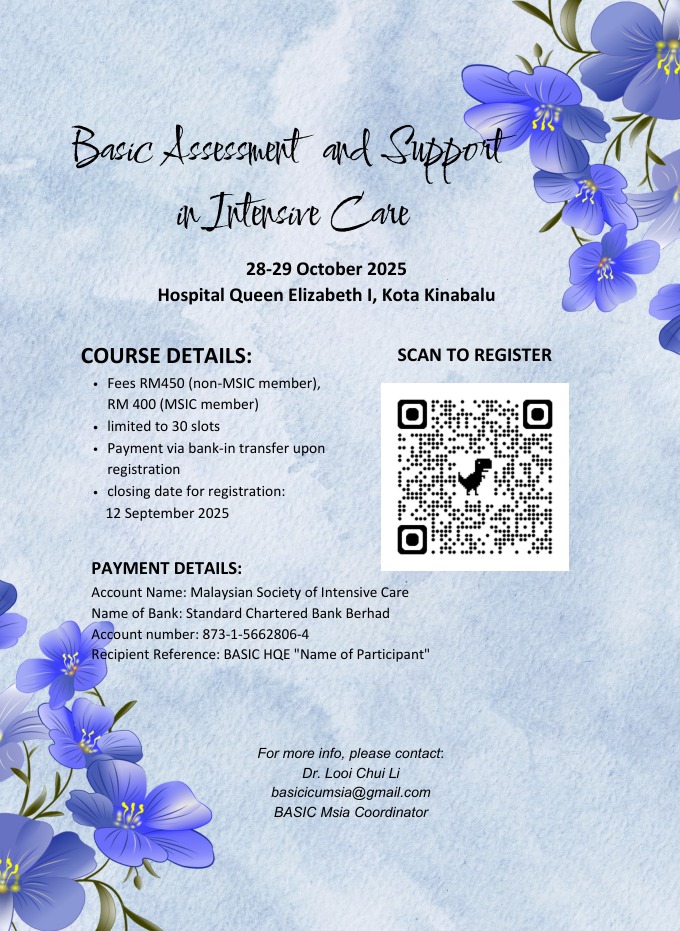 Malaysian - 📢 BASIC ICU COURSE at HQE – REGISTRATION OPEN! 🏥 Come join ...