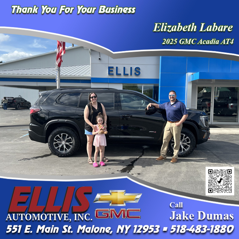 Ellis - Elizabeth Labare is now driving a 2025 GMC Acadia AT4 that she ...