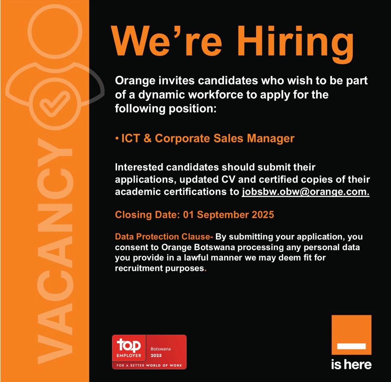 Orange - 🚀 We're Hiring! ICT & Corporate Sales Manager 🚀... | Facebook
