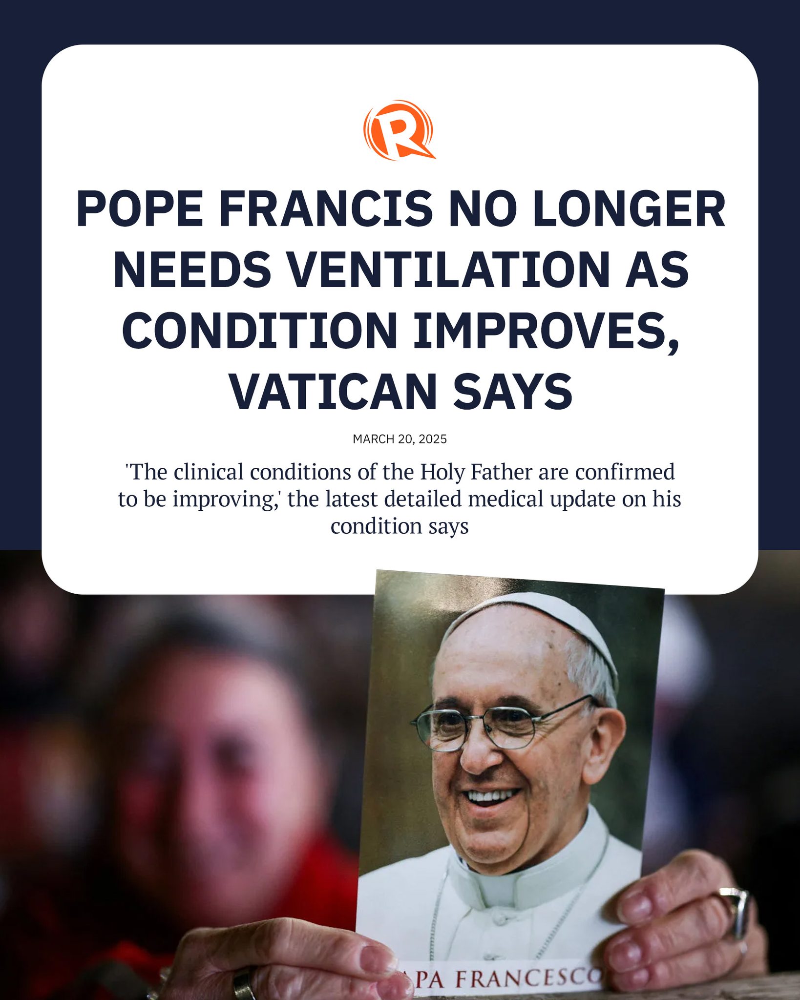 Rappler - The pope’s doctors believe his infection is under control ...