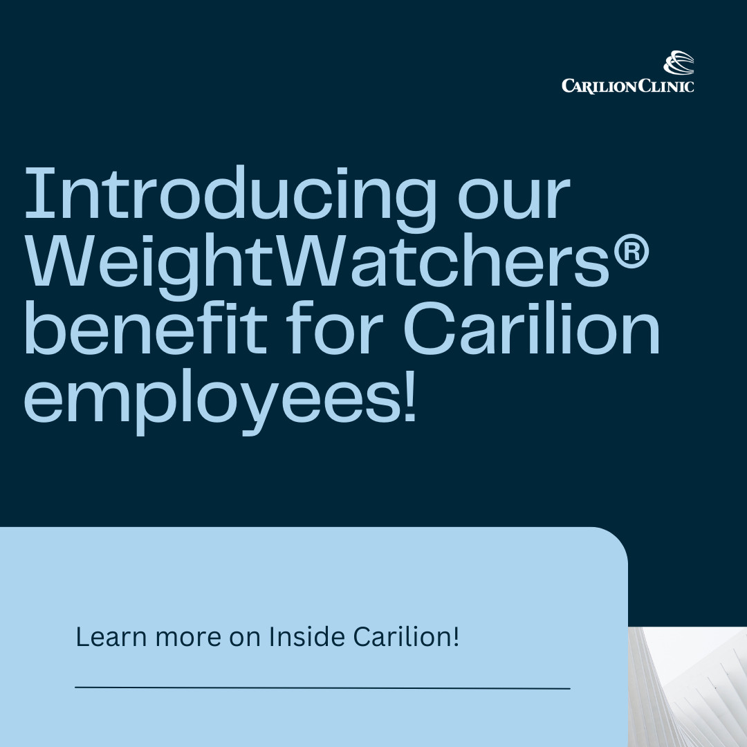 Carilion employees: With our new fully covered WeightWatchers® benefit, you can feel great and lose weight—on us. Just register through the Personify Health platform! Get the details on Inside Carilion: https://bit.ly/40Kj3nD