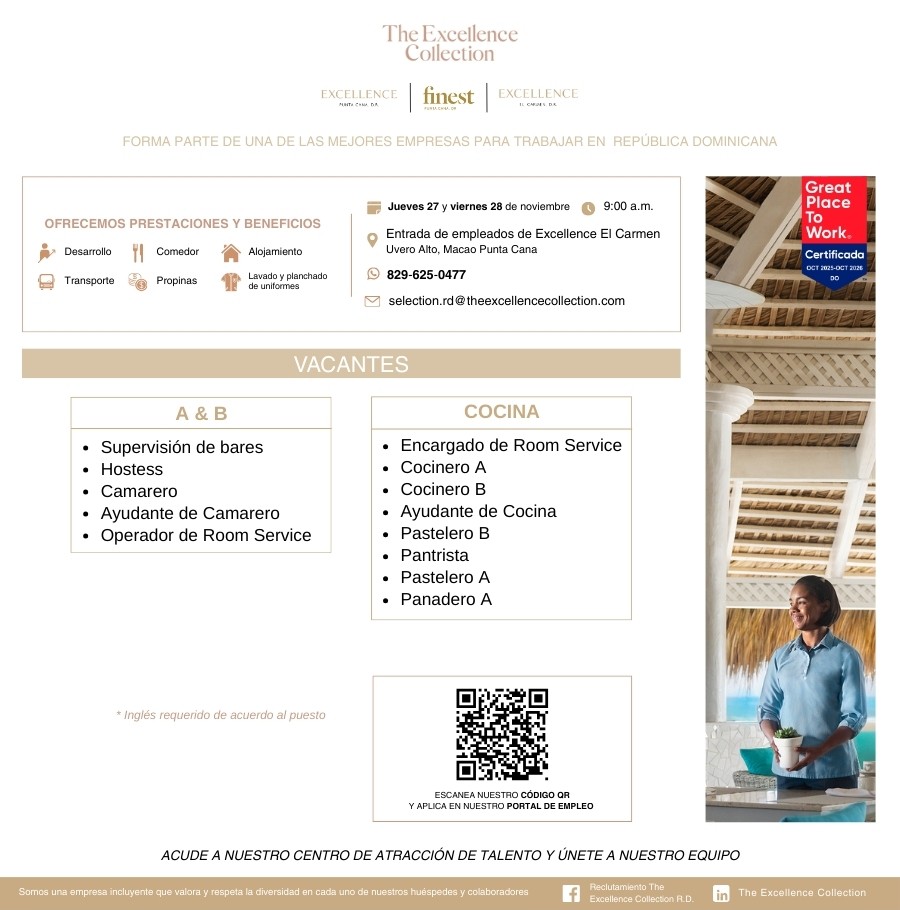 Reclutamiento The Excellence Collection R.D. | Higüey
