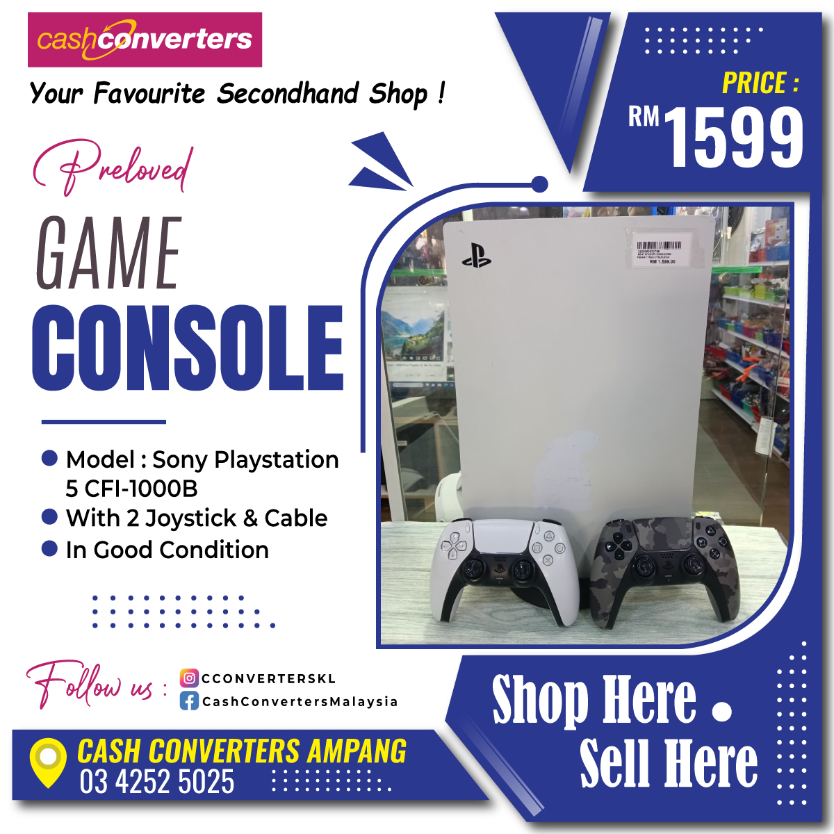 12 JULY 2025) #preloved GAME CONSOLE ? ? MODEL: SONY PS5 CFI 