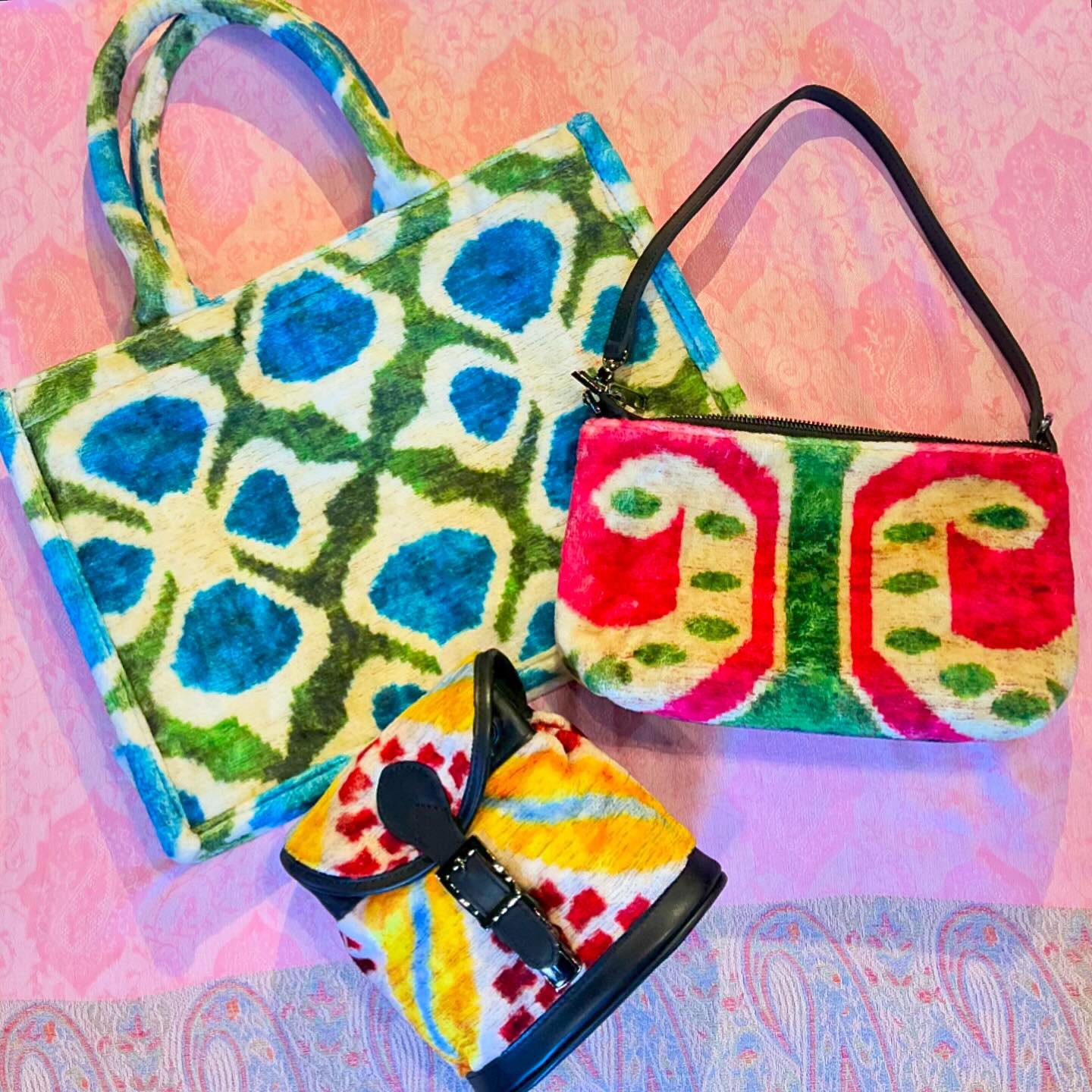 再入荷.｡.:*☆ Velvet Ikat Fashion Bag トルコの伝統工芸染織り