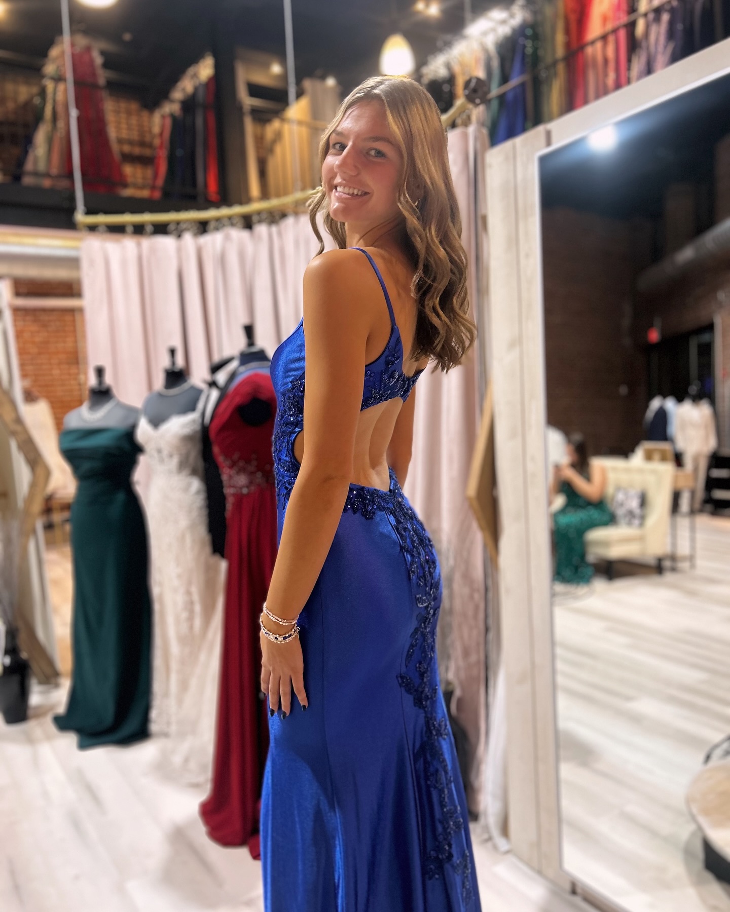 royal blue prom dresses 2025 This color is perfect for 2025! What color is your prom dress? Satin Lafayette 148 New York Size:8Y Sweep train Neckline 15.5 34/35