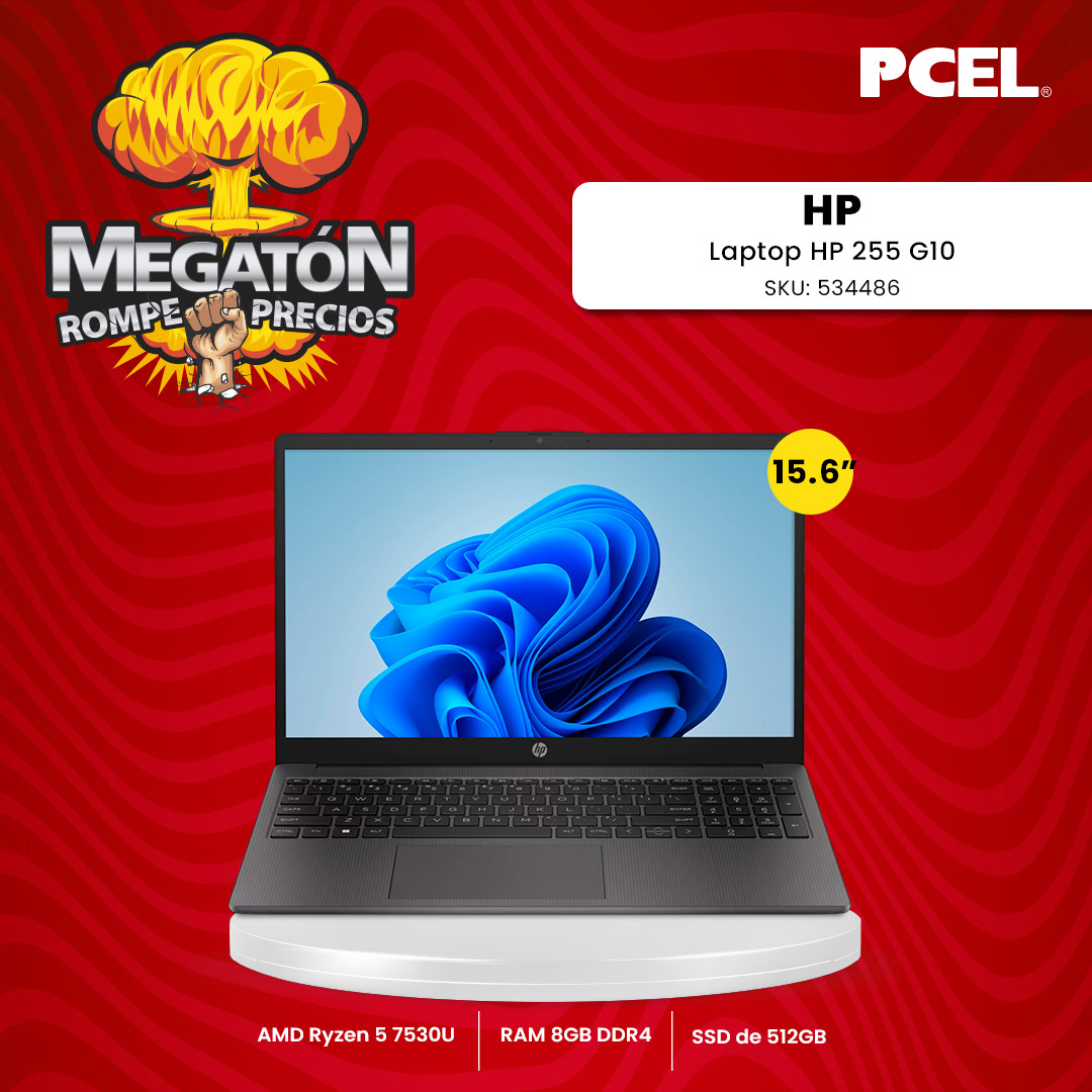 PCEL - 💥¡MEGATÓN! 💥 Laptop HP 255 G10 con Ryzen 5, 512GB SSD y Windows ...