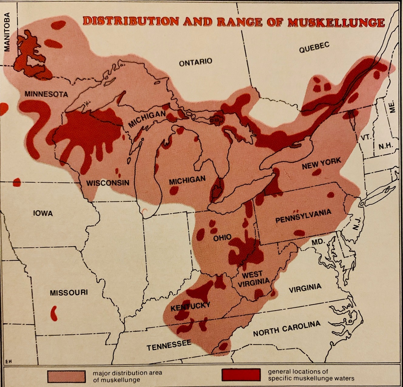 The Structure - Musky Range Map (1976) From the 1976 In-Fisherman musky ...