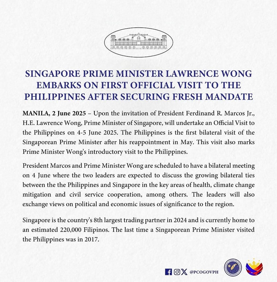 SunStar - Singapore Prime Minister Lawrence Wong will embark on an ...