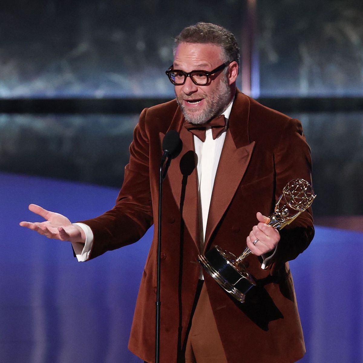Esquire - Seth Rogen wins his first award ever—an Emmy!—for 'The Studio ...