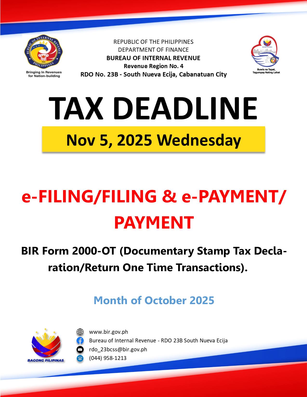 BIR RDO 23B South Nueva Ecija | Facebook