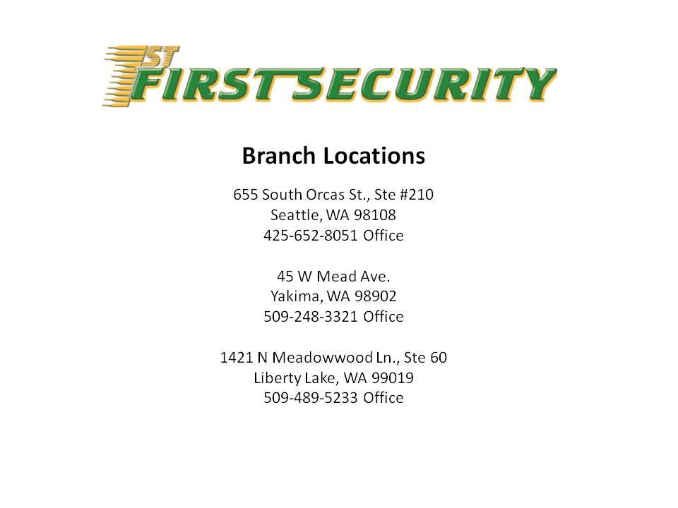 First Security, Inc. | Liberty Lake WA