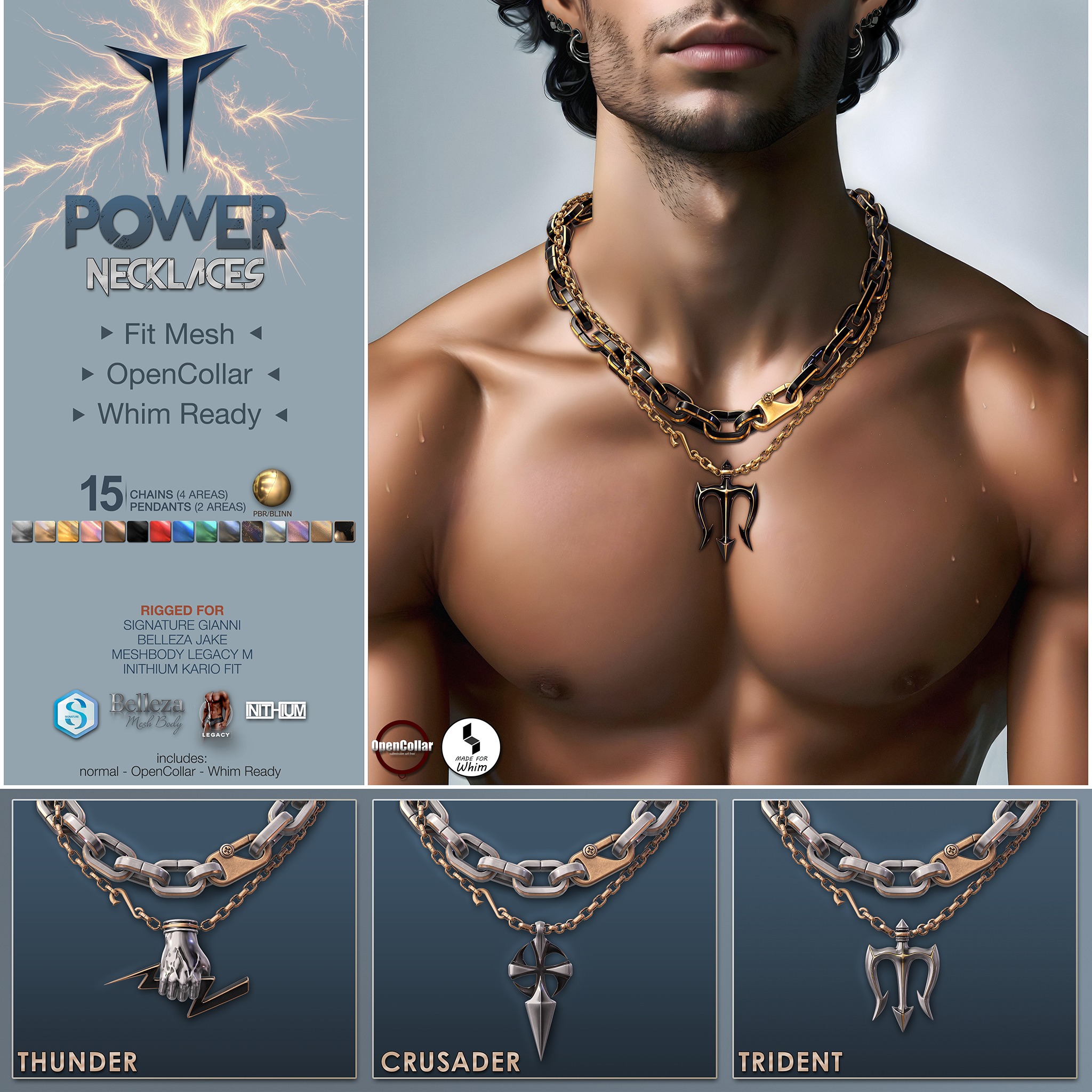 RealEvil - **RE** Power Necklaces - Fit Mesh - PBR - RLV Available at ...