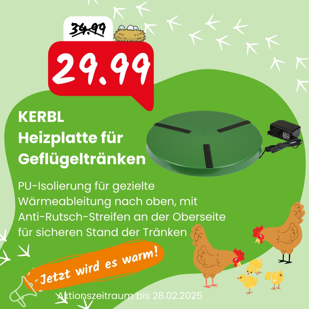 Produktbild von Hühner-Tränkenheizung – Beheizte Basis Für Geflügelwasser, 19,5 Cm, Energieeffizient, Rutschfest – Für Winter