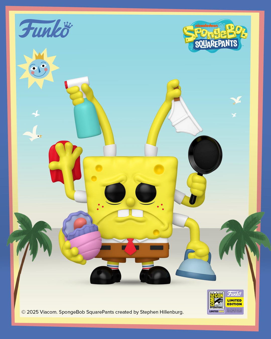 レア夏コミコンFUNKO POP!  スポンジボブ　クリーニング限定版 Funko - SDCC 2025 Reveals: Spongebob Cleaning! #funko #funkopop