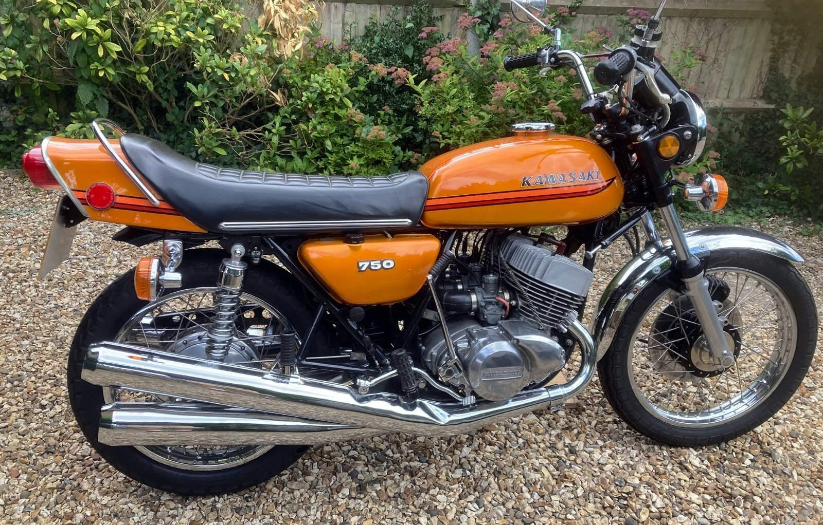 Ad: 1972 Kawasaki H2 750 in H2A gold - great colour! On eBay here