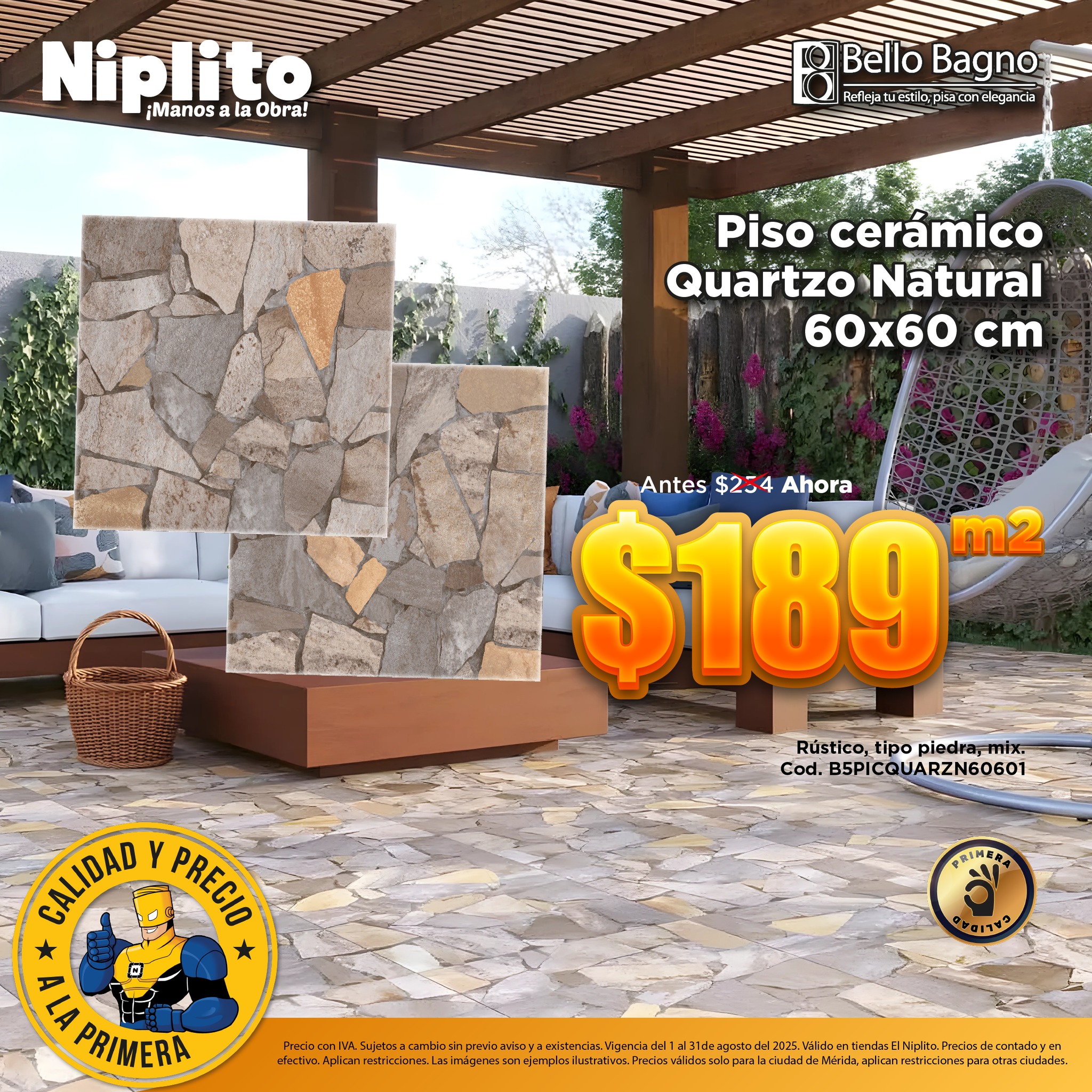 El Niplito - ¡RENUEVA TUS PISOS! Piso porcelanato Delux #BelloBagno de ...
