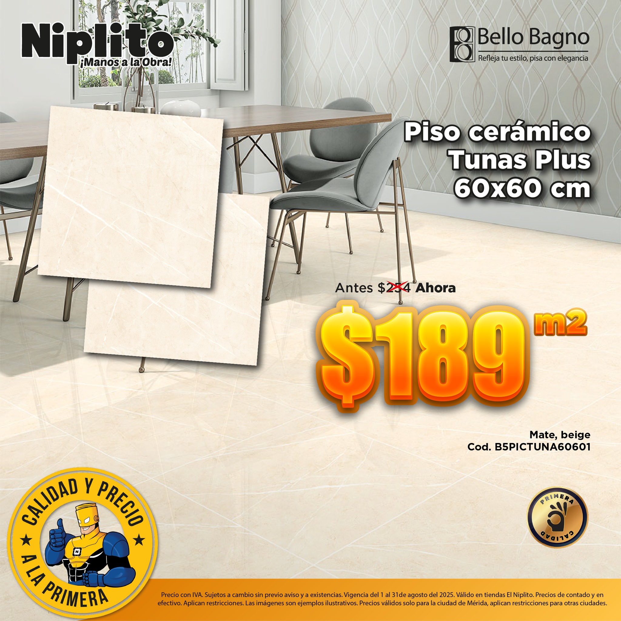 El Niplito - ¡RENUEVA TUS PISOS! Piso porcelanato Delux #BelloBagno de ...