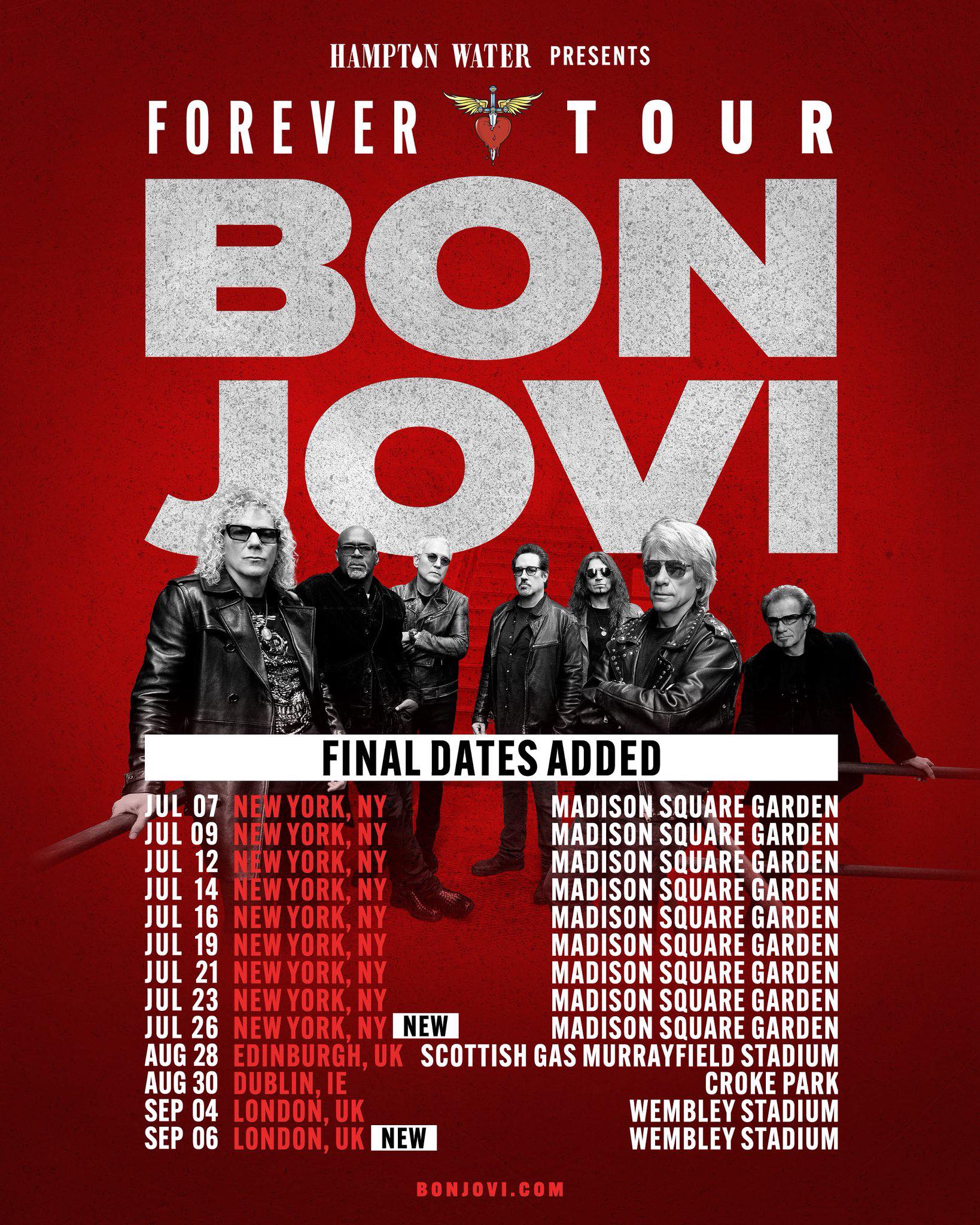 July 9, 2026: at New York's Madison Square Garden for the Bon Jovi