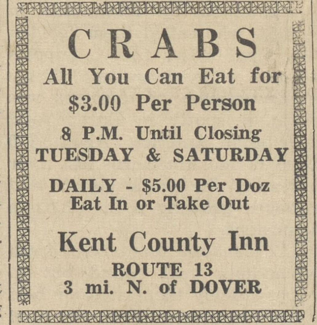 In 1972, All You Can Eat Crabs... - 𝗥𝗲𝗺𝗲𝗺𝗯𝗲𝗿 𝗪𝗵𝗲𝗻: 𝗗𝗲𝗹𝗮𝘄𝗮𝗿𝗲 | Facebook