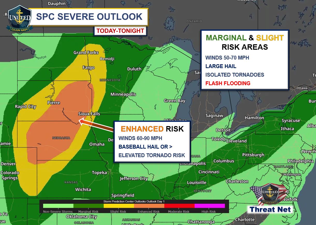 United - 🌩️ ENHANCED RISK: Severe Storms Expected in the Plains Today 🌩 ...