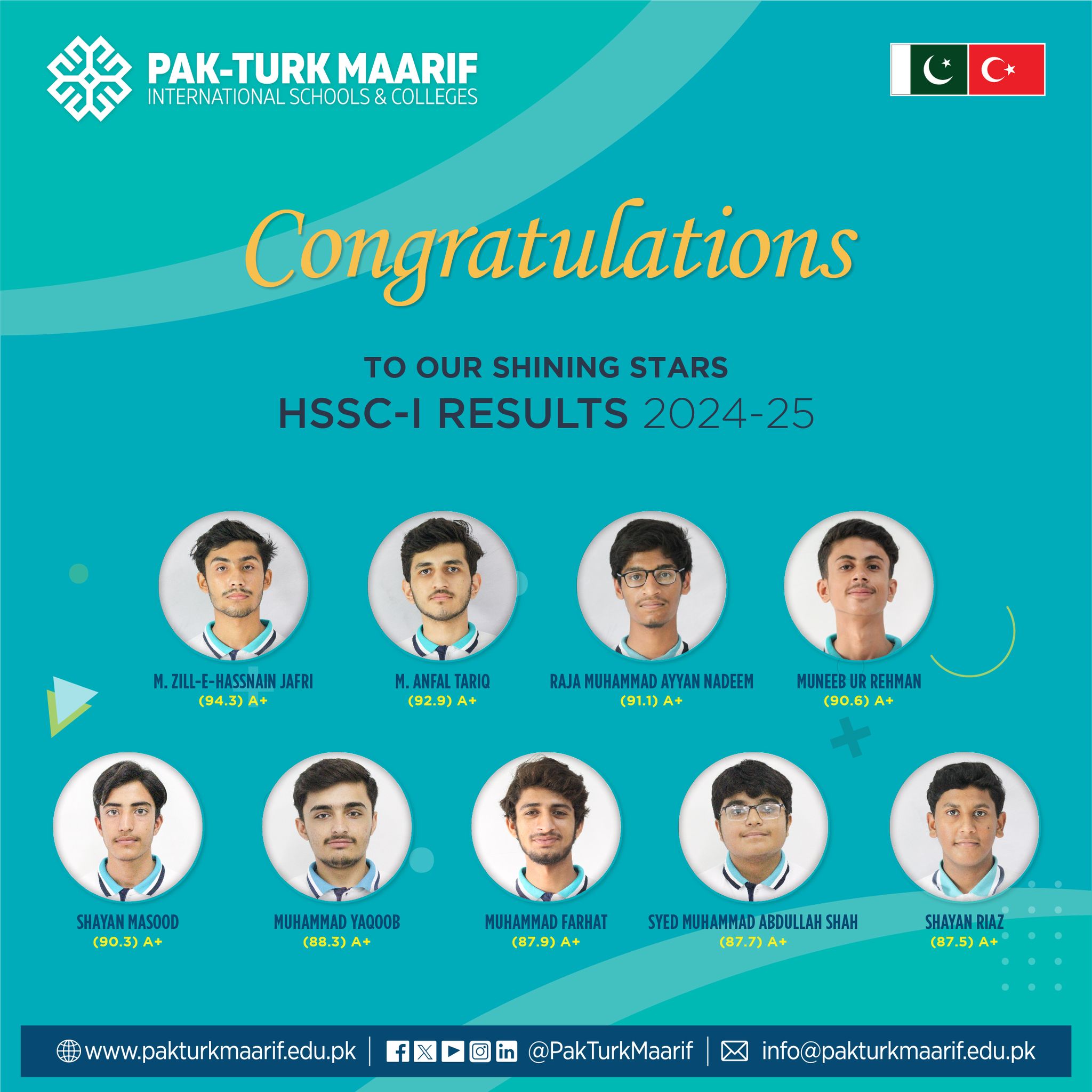 Congratulations to our bright students of Pak Turk Maarif International ...