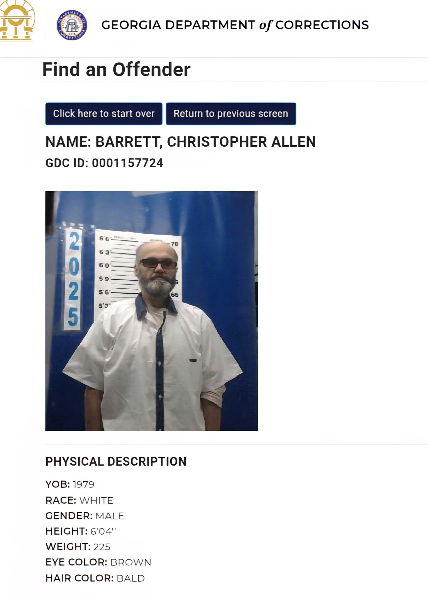 Human - RIP Christopher Barrett 12/01/25 Ware State Prison Mr. Barrett ...