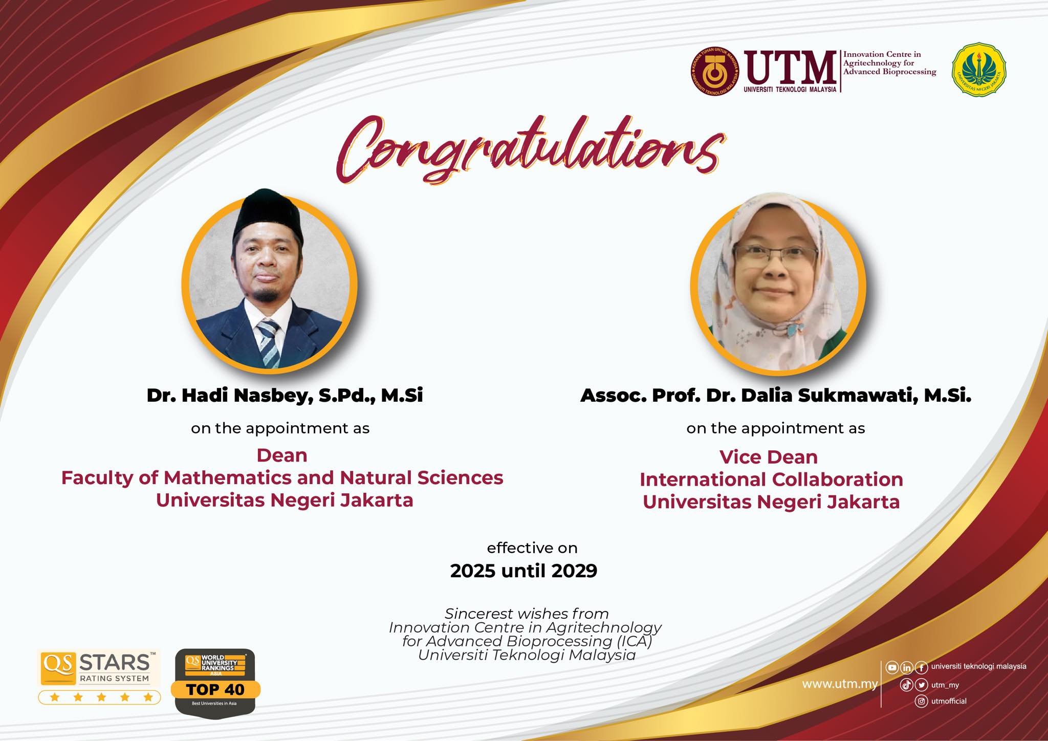 🎊 Congratulations to Dr. Hadi Nasbey, S.Pd., M.Si and Assoc. Prof. Dr ...