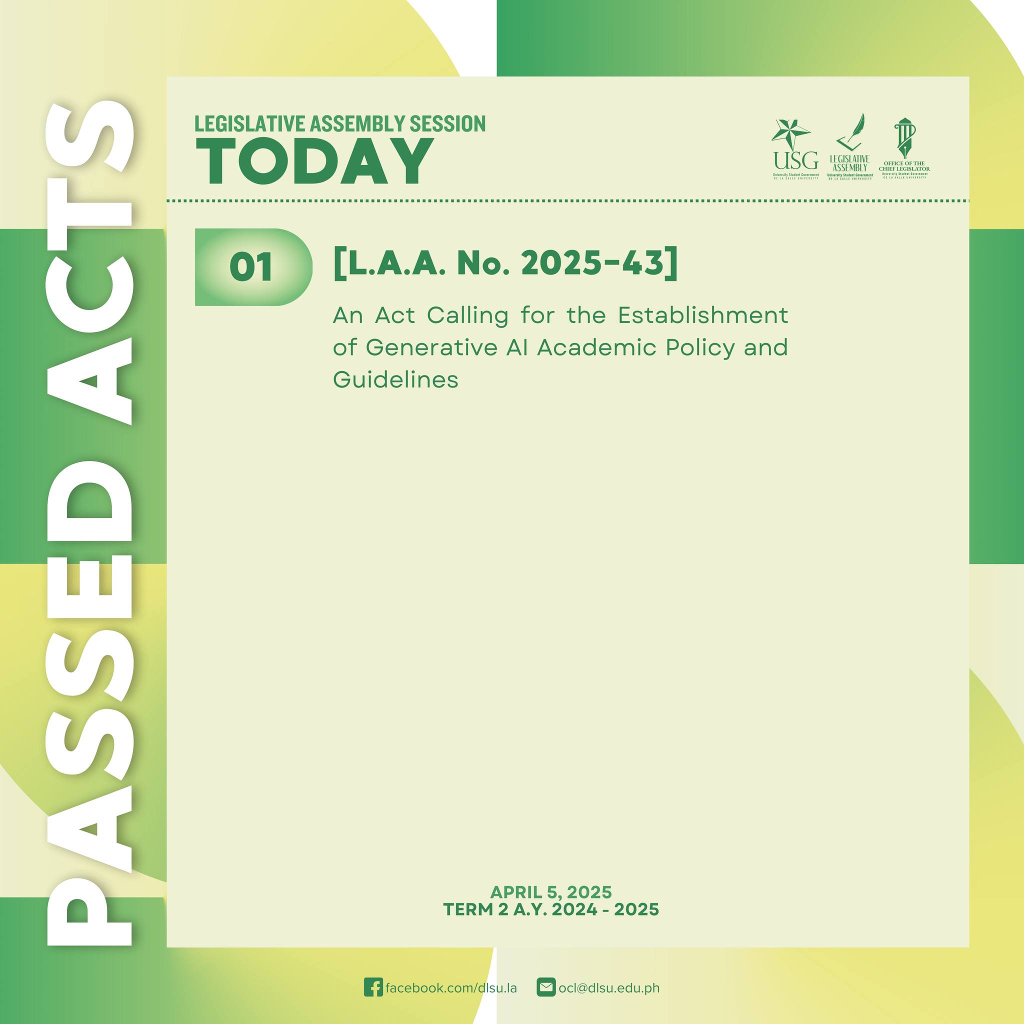 DLSU Legislative Assembly... - DLSU Legislative Assembly