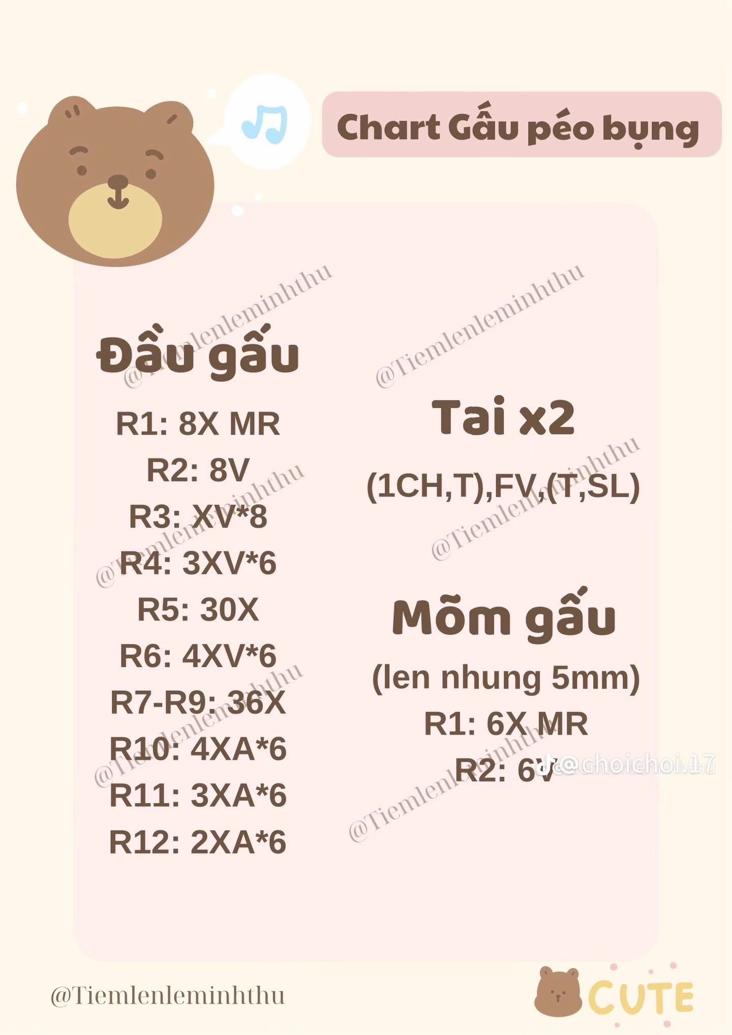 Chart thú ú nu (p2) đây... - Học Móc Len - Chart Móc Sưu Tầm | Facebook