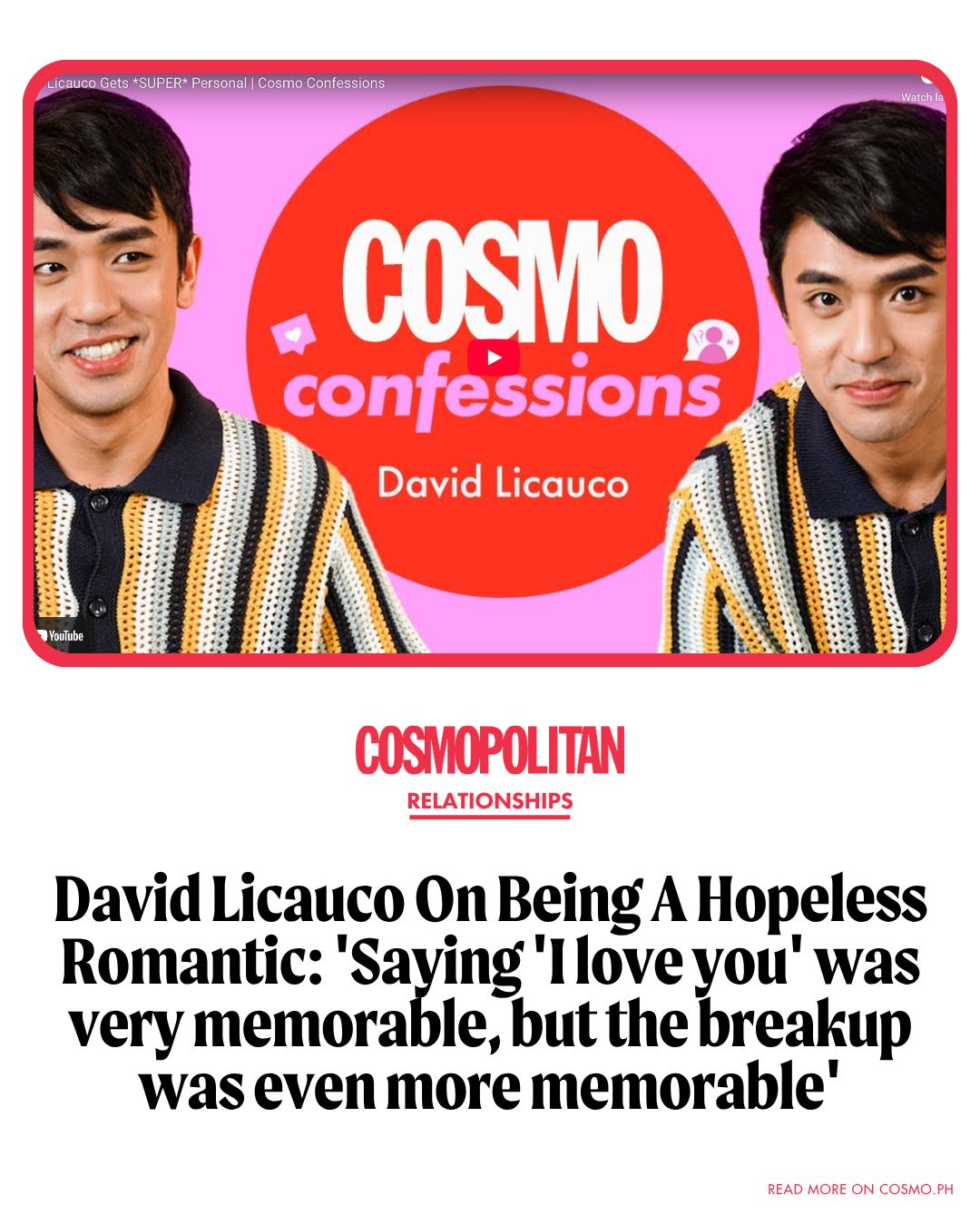 Cosmopolitan - From his hobbies and interests to his thoughts on love ...