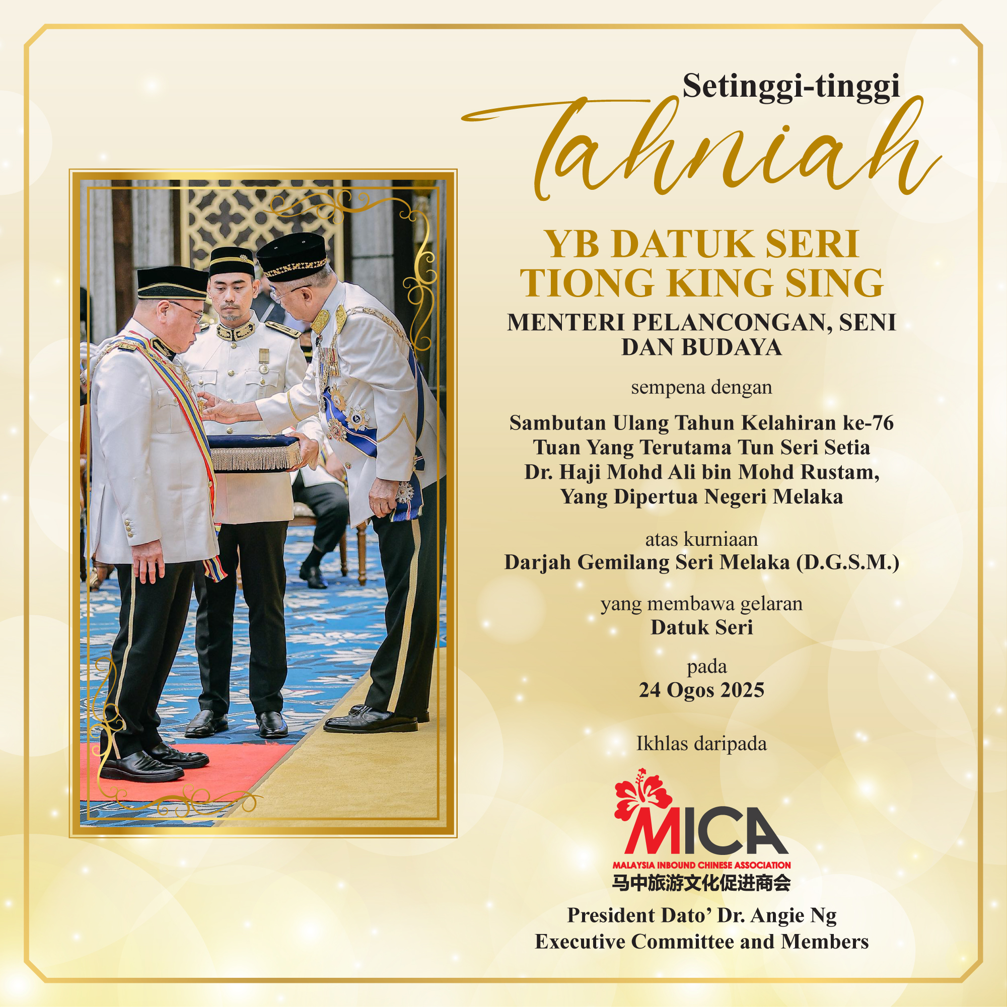 Malaysia - 🌟𝐂𝐎𝐍𝐆𝐑𝐀𝐓𝐔𝐋𝐀𝐓𝐈𝐎𝐍𝐒 𝐓𝐎 𝐘𝐁 𝐃𝐀𝐓𝐔𝐊 𝐒𝐄𝐑𝐈 𝐓𝐈𝐎𝐍𝐆 𝐊𝐈𝐍𝐆 𝐒𝐈𝐍𝐆🌟 We extend ...
