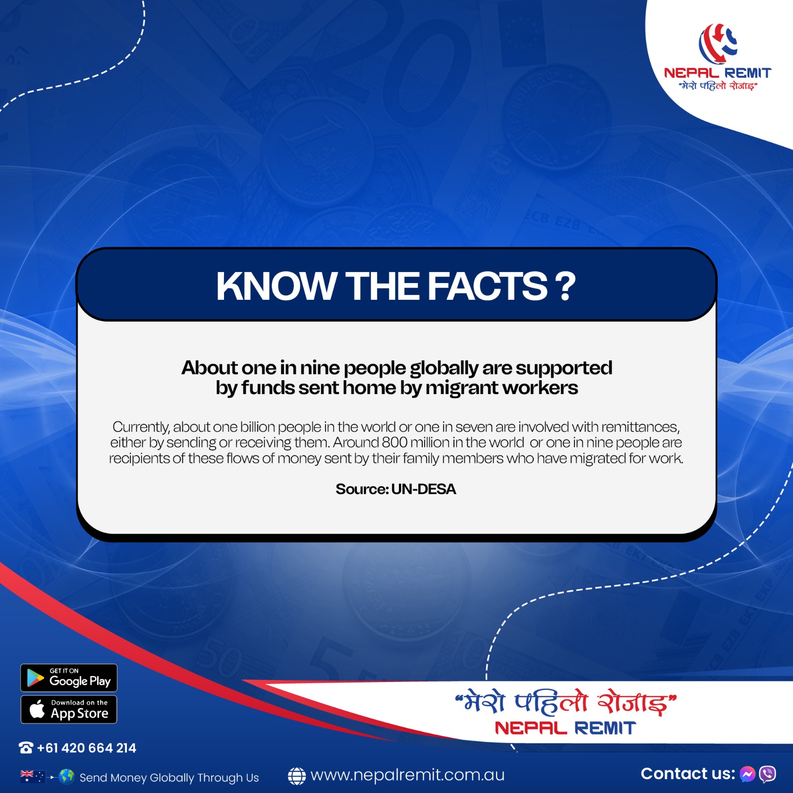 Nepal Remit - Did you know? About 1 in 9 people globally... | Facebook